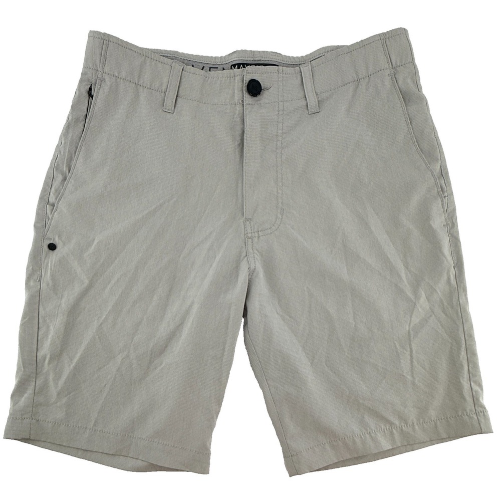 Maven Co Op Mens Shorts Size 30 Gray Chino Casual 9" Inseam Cotton